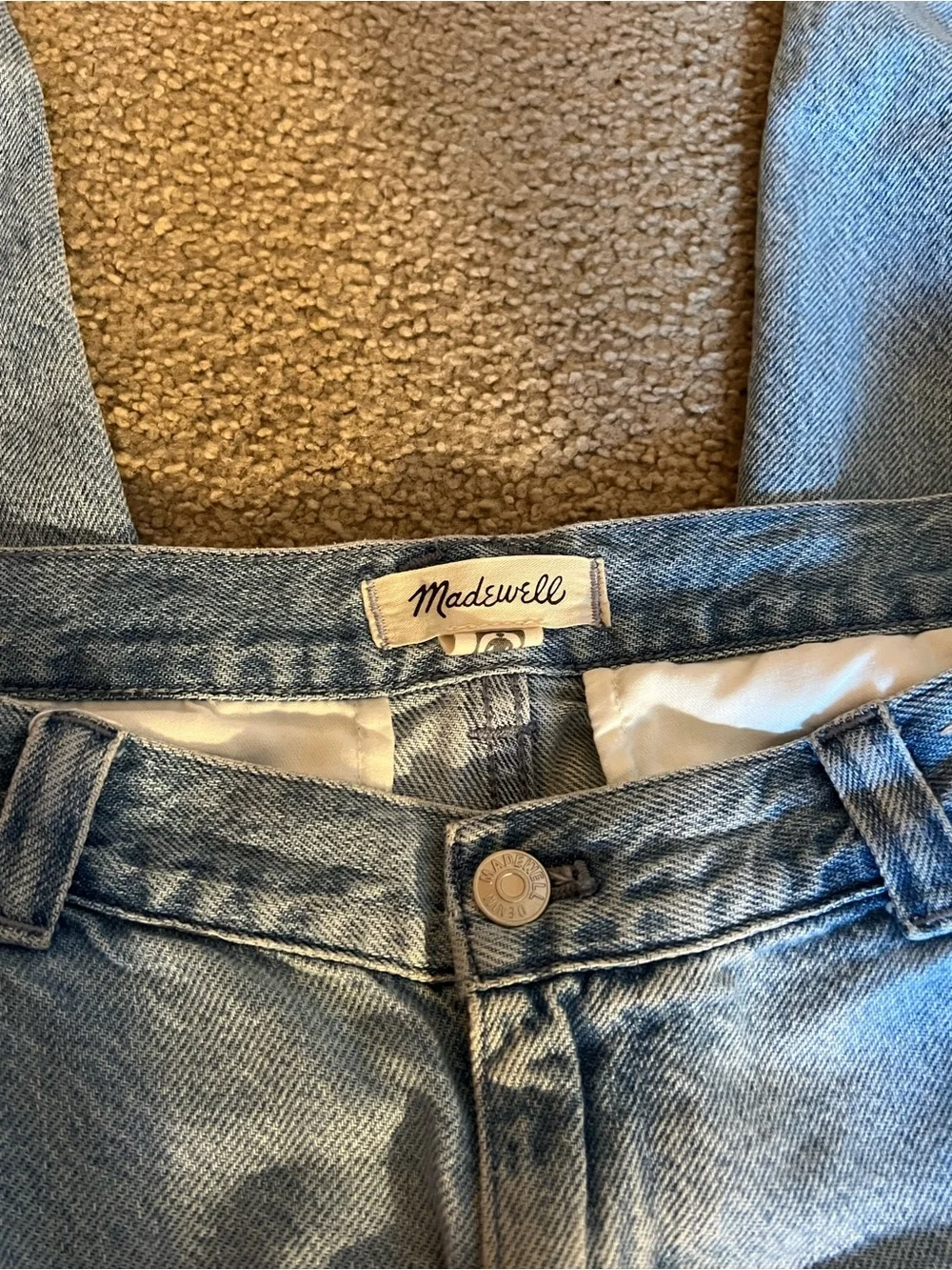 Women’s Madewell Light Wash Los Slung Cargo Jeans